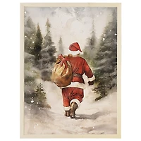 Santa Walking in the Woods Framed Art Print