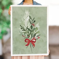 Green Christmas Bouquet Framed Art Print