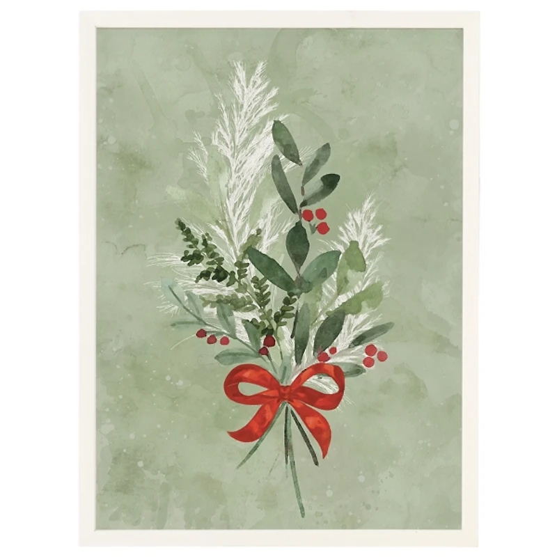 Green Christmas Bouquet Framed Art Print