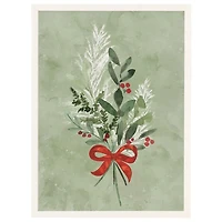 Green Christmas Bouquet Framed Art Print