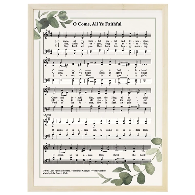 O Come All Ye Faithful Hymn Framed Art Print