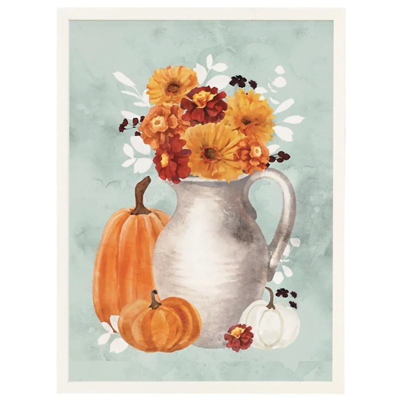 Autumn Florals in Jug Vase Framed Art Print