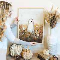 Ghost Flower Field Framed Art Print