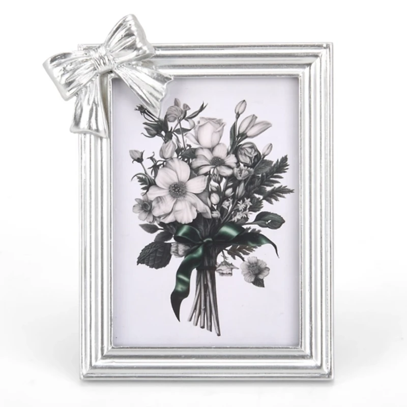 Silver Corner Bow Picture Frame