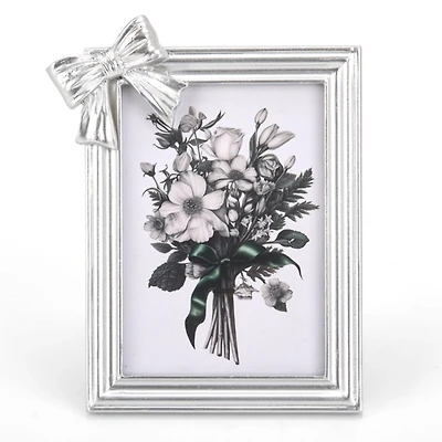 Silver Corner Bow Picture Frame