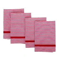 Red and White Striped Napkins, Set of 4
