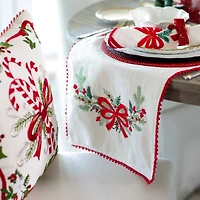 White Holly Bow Table Runner