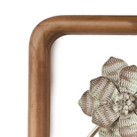 Wood and Metal Flower Wall Plaques, Set of 2