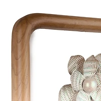 Wood and Metal Flower Wall Plaques, Set of 2