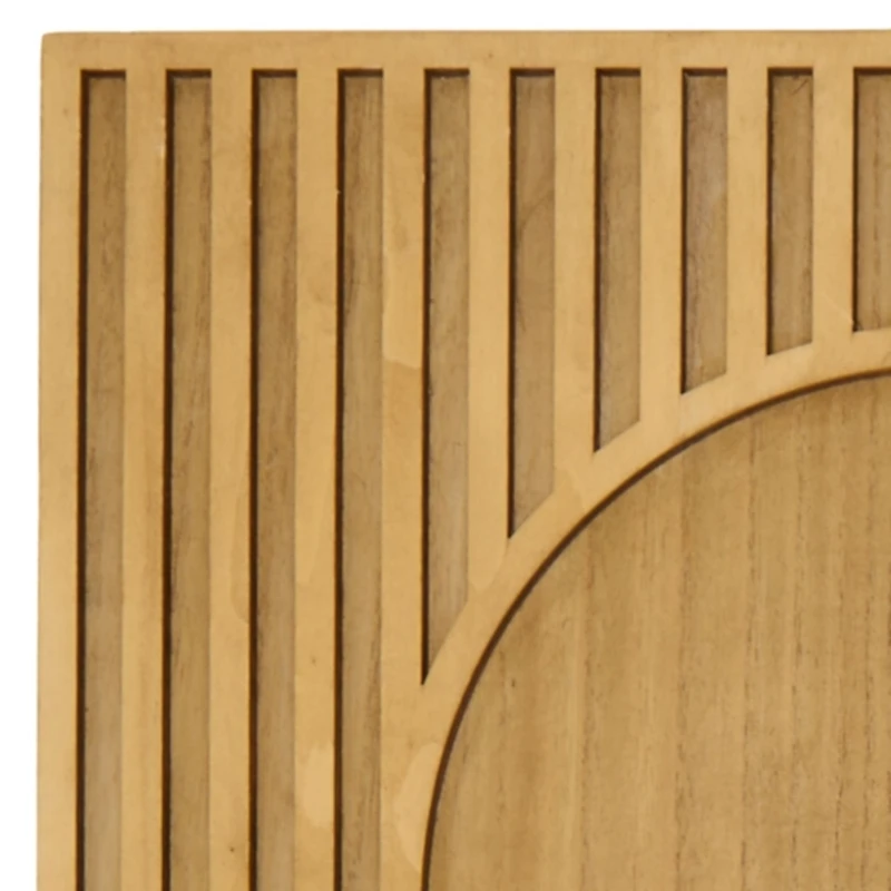 Fern Ribbed Wood Arch Wall Plaques, Set of 2