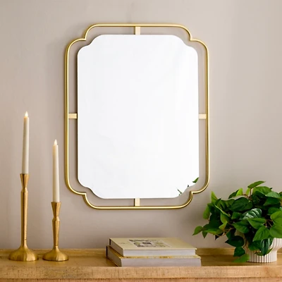 Avery Gold Scalloped Corner Wall Mirror