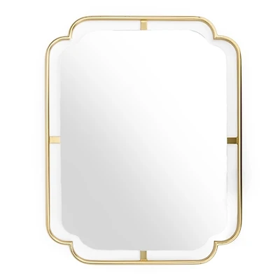 Avery Gold Scalloped Corner Wall Mirror