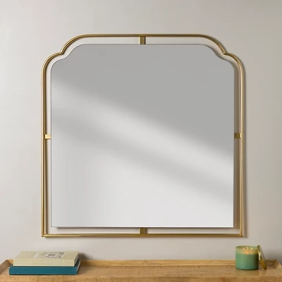 Avery Gold Scalloped Corner Arch Wall Mirror