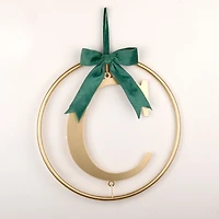 Round Gold Monogram C Bow Wall Plaque