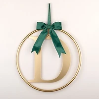 Round Gold Monogram D Bow Wall Plaque