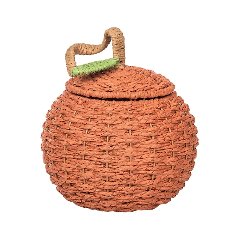 Handwoven Orange Pumpkin Fall Basket