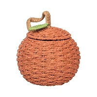Handwoven Orange Pumpkin Fall Basket