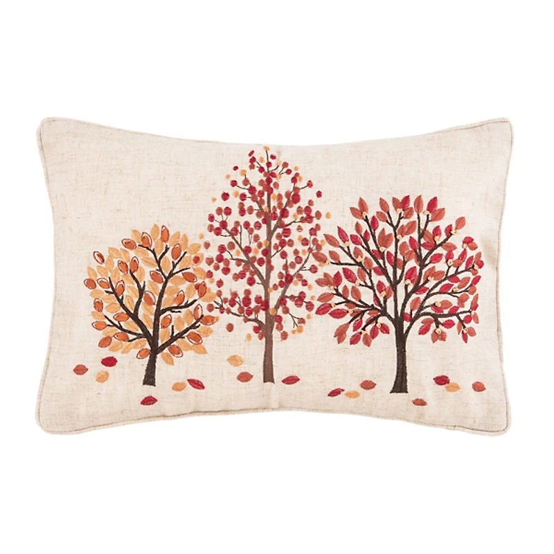 Autumn Forest Trees Lumbar Pillow