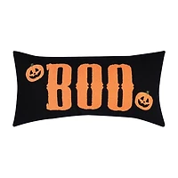 Orange Boo Jack O Lanterns Lumbar Pillow