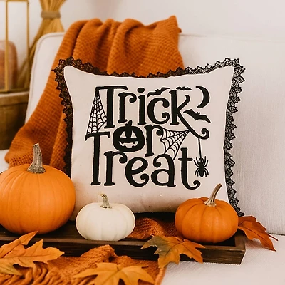 Black & White Trick or Treat Pillow