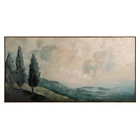 Green Rolling Hills Framed Canvas Art Print