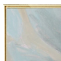 White and Gold Flower Framed Canvas Art Print