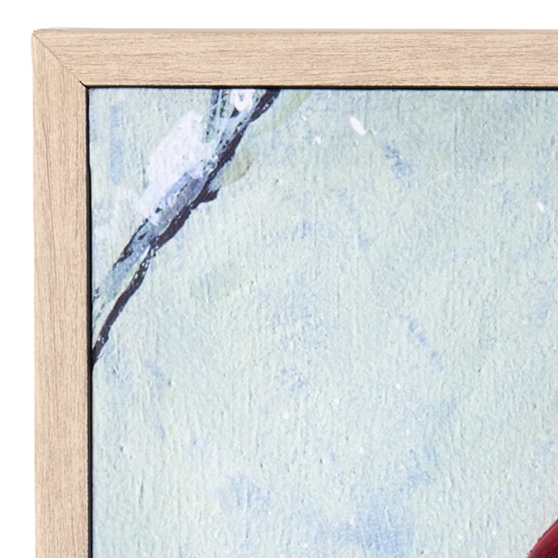 Red Cardinal on Snowy Branch Framed Canvas Print