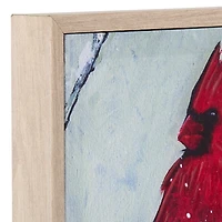 Red Cardinal on Snowy Branch Framed Canvas Print