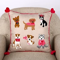 Valentine Dogs Throw Pillow