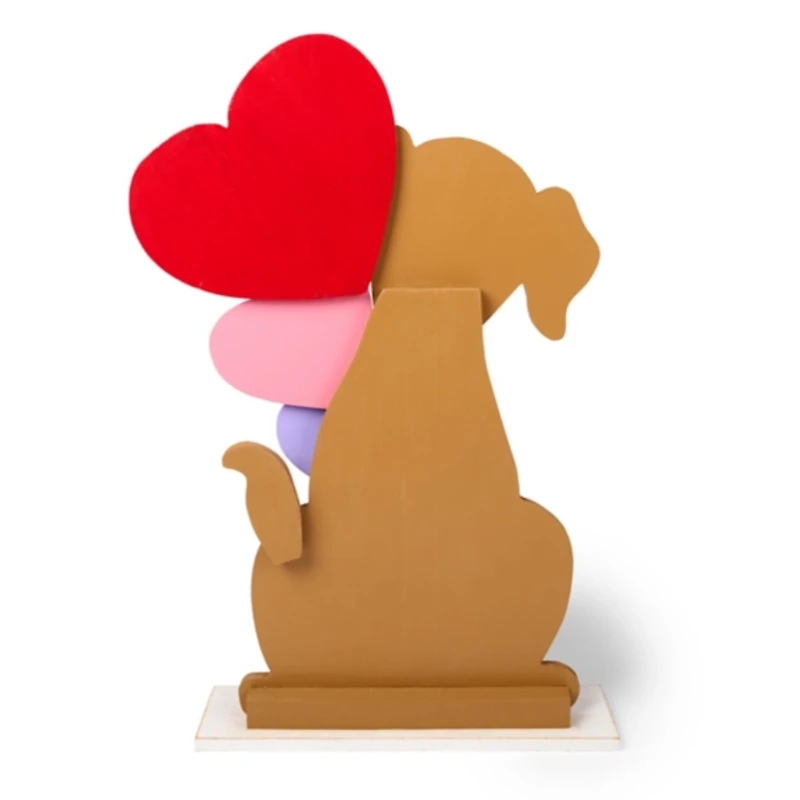 Dog Love Wooden Porch Statue
