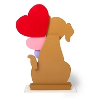 Dog Love Wooden Porch Statue