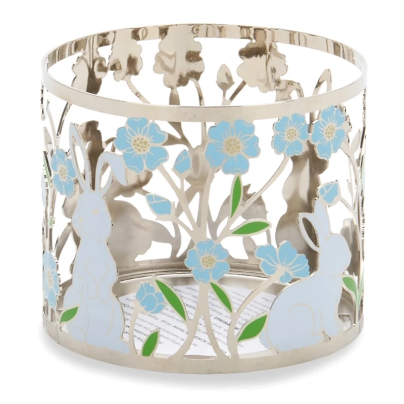 Blue Flowers & Bunnies 3-Wick Jar Candle Holder