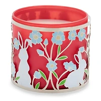 Blue Flowers & Bunnies 3-Wick Jar Candle Holder
