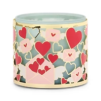 Gold Hearts 3-Wick Jar Candle Holder