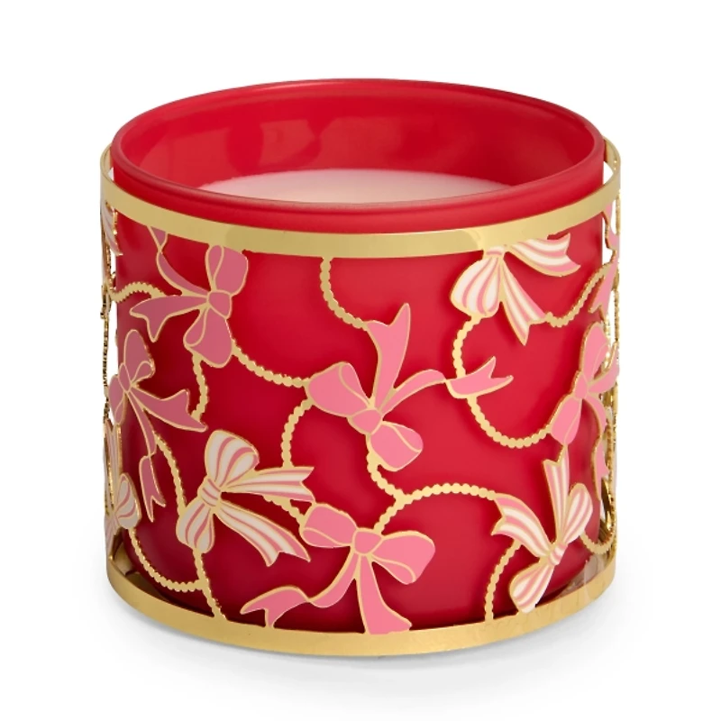 Pink Bows 3-Wick Jar Candle Holder