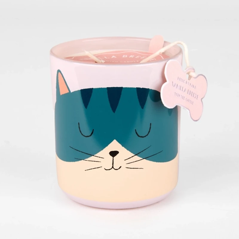 Vanilla Breeze Gray Cat 2-Wick Jar Candle