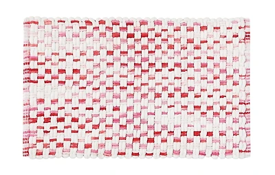 Scout Pink and White Braided Bath Rug, 17x24