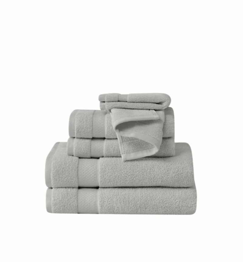 Truly Soft Gray Quick Dry 6-pc Towel Set