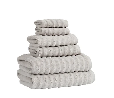 London Fog Light Gray Zero Twist 6-pc Towel Set