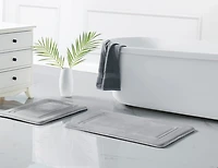 Truly Calm Light Gray Memory Foam 2pc Bath Rug Set