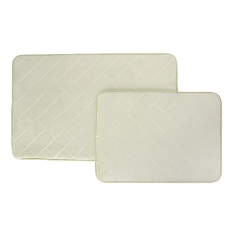 Borghese Green Memory Foam 2-pc Bath Rug Set
