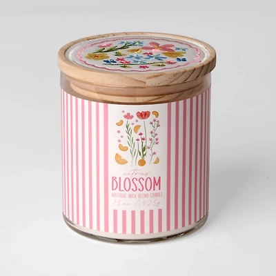 Citrus Blossom Embroidered Blooms Jar Candle