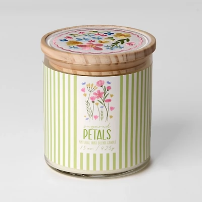Sugared Petals Embroidered Blooms Jar Candle