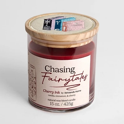 Chasing Fairytales Embroidered Book Jar Candle