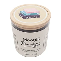 Moonlit Reader Embroidered Book 2-Wick Jar Candle