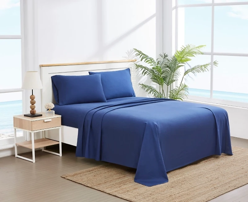 Scout Navy Solid 4-pc. King Sheet Set