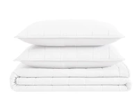 London Fog White Garment Wash 3-pc Queen Quilt Set