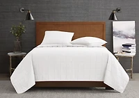 London Fog White Garment Wash 3-pc Queen Quilt Set