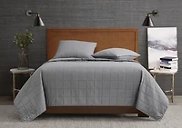 London Fog Gray Garment Wash 3-pc King Quilt Set