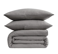 Truly Soft Gray Crinkle King 3-pc Comforter Set